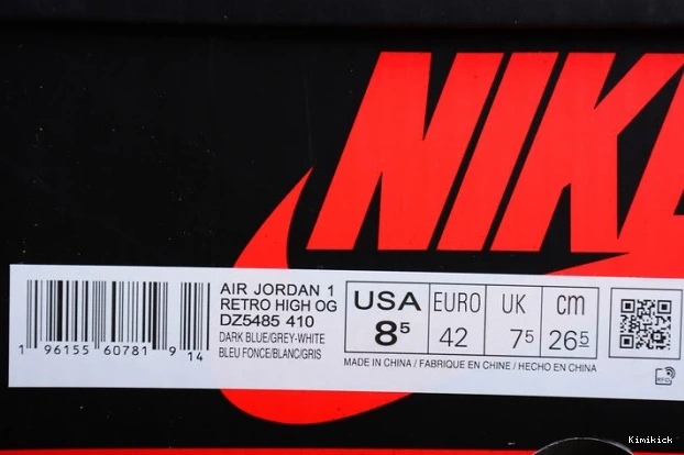 1 og "true air jordan ModernLook 1643 high blue" dz5485- 0520